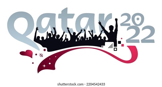 QATAR WITH SILHOUETTES OF SUPPORTERS