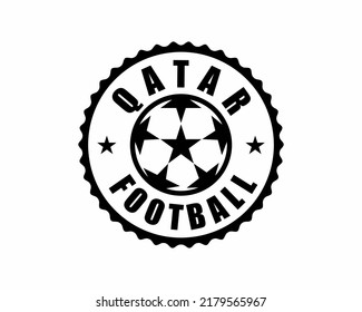 Qatar soccer or football logo stamp, emblem, badge. Vector illustration