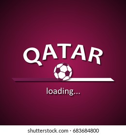 Qatar soccer loading bar - football inscription background for the World Championship and local premier league