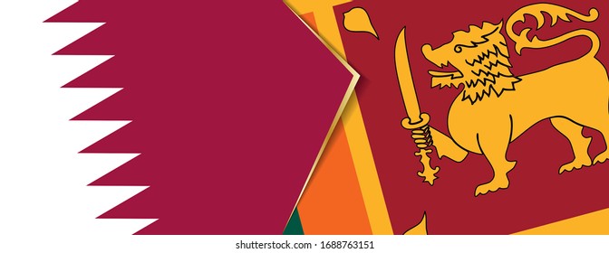 Qatar and Sri Lanka flags, two vector flags symbol of relationship or confrontation.