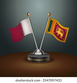 Tabela do Catar e Sri Lanka sinaliza relação com fundo de gradiente. Ilustração de vetor