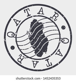Qatar Stamp Postal. Map Silhouette Seal. Passport Round Design. Vector Icon. Design Retro Travel.