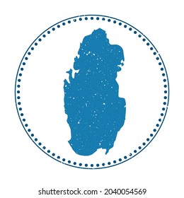Qatar sticker. Travel rubber stamp with map of country, vector illustration. Can be used as insignia, logotype, label, sticker or badge of the Qatar.