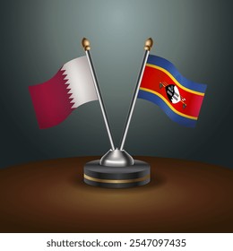 Tabela do Catar e da Suazilândia sinaliza relação com plano de fundo gradiente. Ilustração de vetor