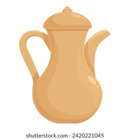Qatar tea pot icon cartoon vector. Crowd arena. Nation eastern
