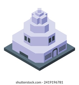 Qatar temple icon isometric vector. City festival. Tower tourism