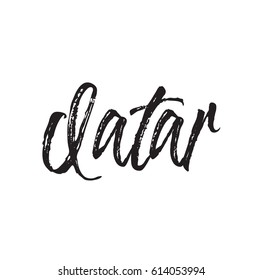 qatar, text design. Vector calligraphy. Typography poster. Usable as background.