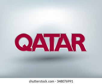 "Qatar" text with flag color