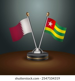 Tabela do Catar e Togo sinaliza relação com plano de fundo gradiente. Ilustração de vetor