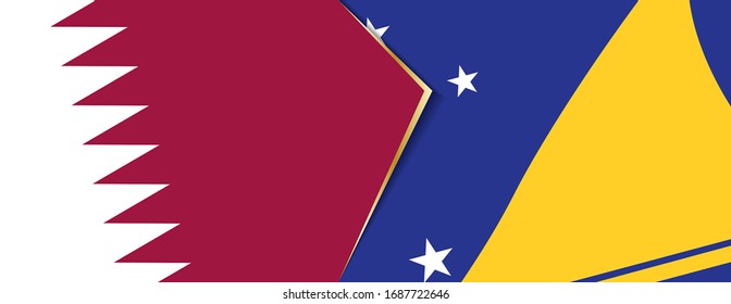 Qatar and Tokelau flags, two vector flags symbol of relationship or confrontation.