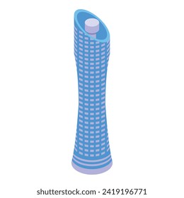 Qatar tower icon isometric vector. Arena city building. Nation country