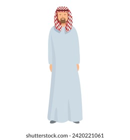 Qatar traditional man icon cartoon vector. Arena doha. City building