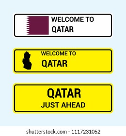 Qatar traffic signs board design vector 