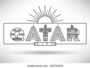 Qatar Typography Design with Building Letters