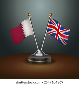 Tabela do Catar e Reino Unido sinaliza relação com fundo de gradiente. Ilustração de vetor