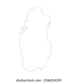Qatar vector country map outline