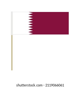 Katar-Vektorflagge auf einem Stock. Design-Element. Zeichen und Symbole. Flaggen.