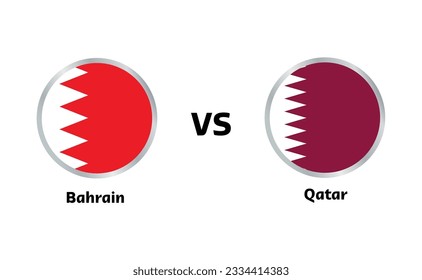 Partido Qatar vs Bahréin aislado en blanco 