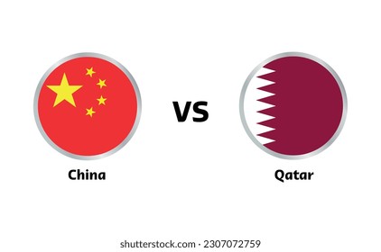 qatar vs china match isolated on white