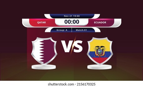 Qatar Vs. Ecuador football matches scoreboard broadcasts With Match Schedule