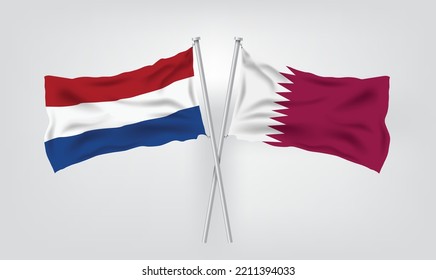 Qatar vs netherlands, world Football 2022, World Football Competition championship match. vector illustration EPS.