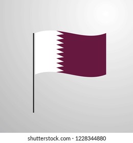 Qatar waving Flag