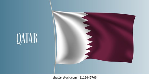 Qatar waving flag vector illustration. Iconic design element  as a national Qatari symbol 