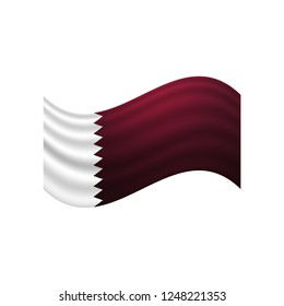 qatar waving flag vector illustration