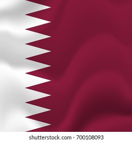 Qatar waving flag. Vector illustration.