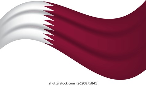 Qatar wavy flag, waving flag vector illustration