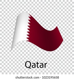 Qatar wavy flags. Icon on a gray background. Vector illustration