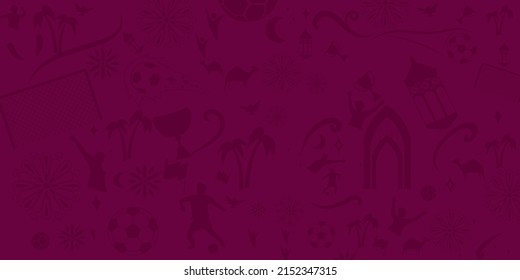 Qatar world soccer championship stylish background gradient, Football 2022 graphic design vector