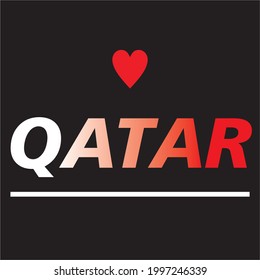 QATAR, WRITTEN IN BEAUTIFUL STYLE ON BLACK BACKGROUND.