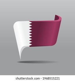 Qatari flag map pointer layout. Vector illustration.