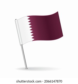 Qatari flag map pointer layout. Vector illustration.