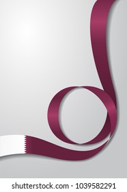 Qatari flag wavy abstract background. Vector illustration.