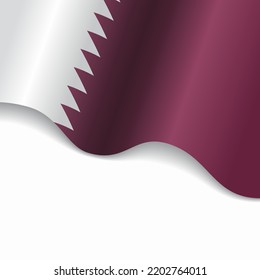 Qatari flag wavy abstract background. Vector illustration.