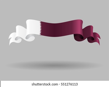 Qatari flag wavy abstract background. Vector illustration.
