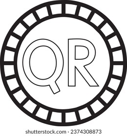 Qatari Riyal black  vector high quality files 