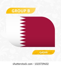 Qatari team flag, made in football competition style. Vector illustration.