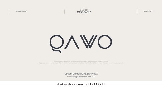 Qavo Abstract Fashion font alphabet. Minimal modern urban fonts for logo, brand etc.
