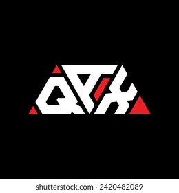Diseño del logotipo de la letra triangular QAX con forma triangular. Monograma de diseño del logotipo del triángulo QAX. Plantilla de logotipo del vector del triángulo QAX con color rojo. Logo triangular QAX Diseño sencillo, elegante y lujoso.