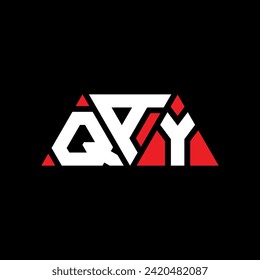 QAY triangle letter logo design with triangle shape. QAY triangle logo design monogram. QAY triangle vector logo template with red color. QAY triangular logo Simple, Elegant, and Luxurious design.
