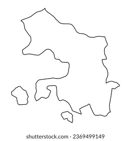 Qazax district map, administrative division of Azerbaijan.