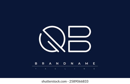 QB Abstract letter logo. This logo icon incorporate with abstract shape in the creative way