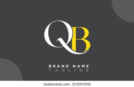 Letras alfabéticas QB Iniciales Logo Monograma BQ, Q y B