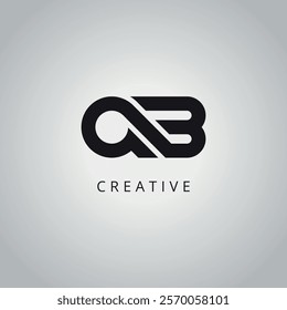 QB B Q modern creative alphabet company logo design vector icon template.