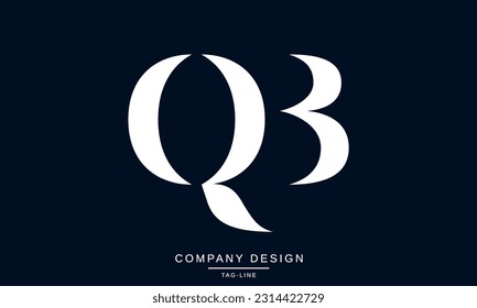 Monograma con logotipo de letras abstractas QB, BQ