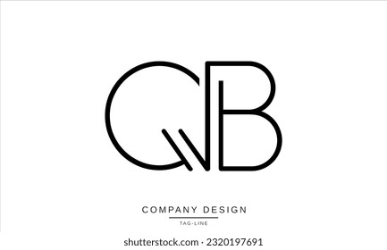 Monograma con logotipo de letras abstractas QB, BQ
