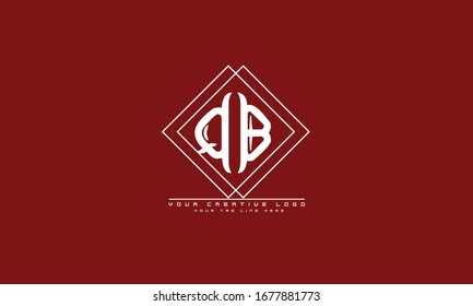 QB BQ abstract vector logo monogram template